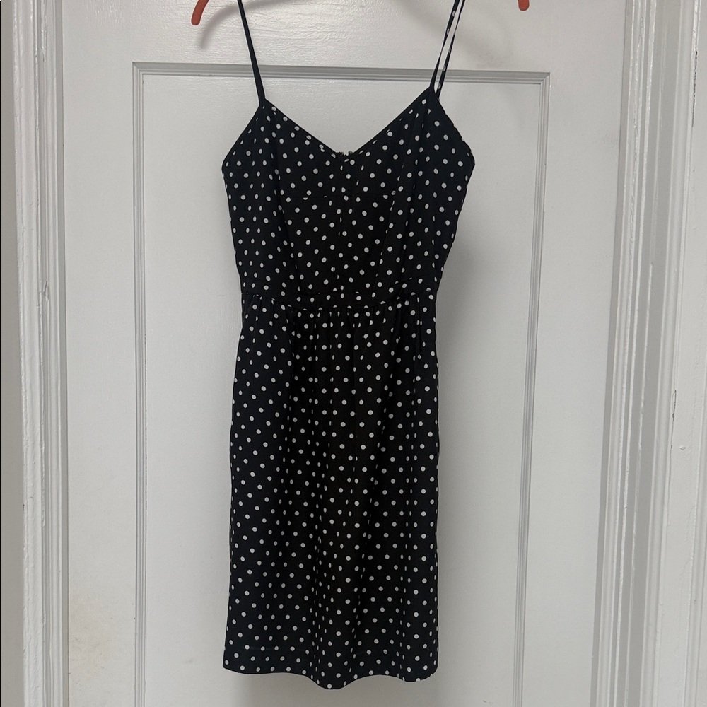 J. Crew Black and White Polka Dot Mini Dress